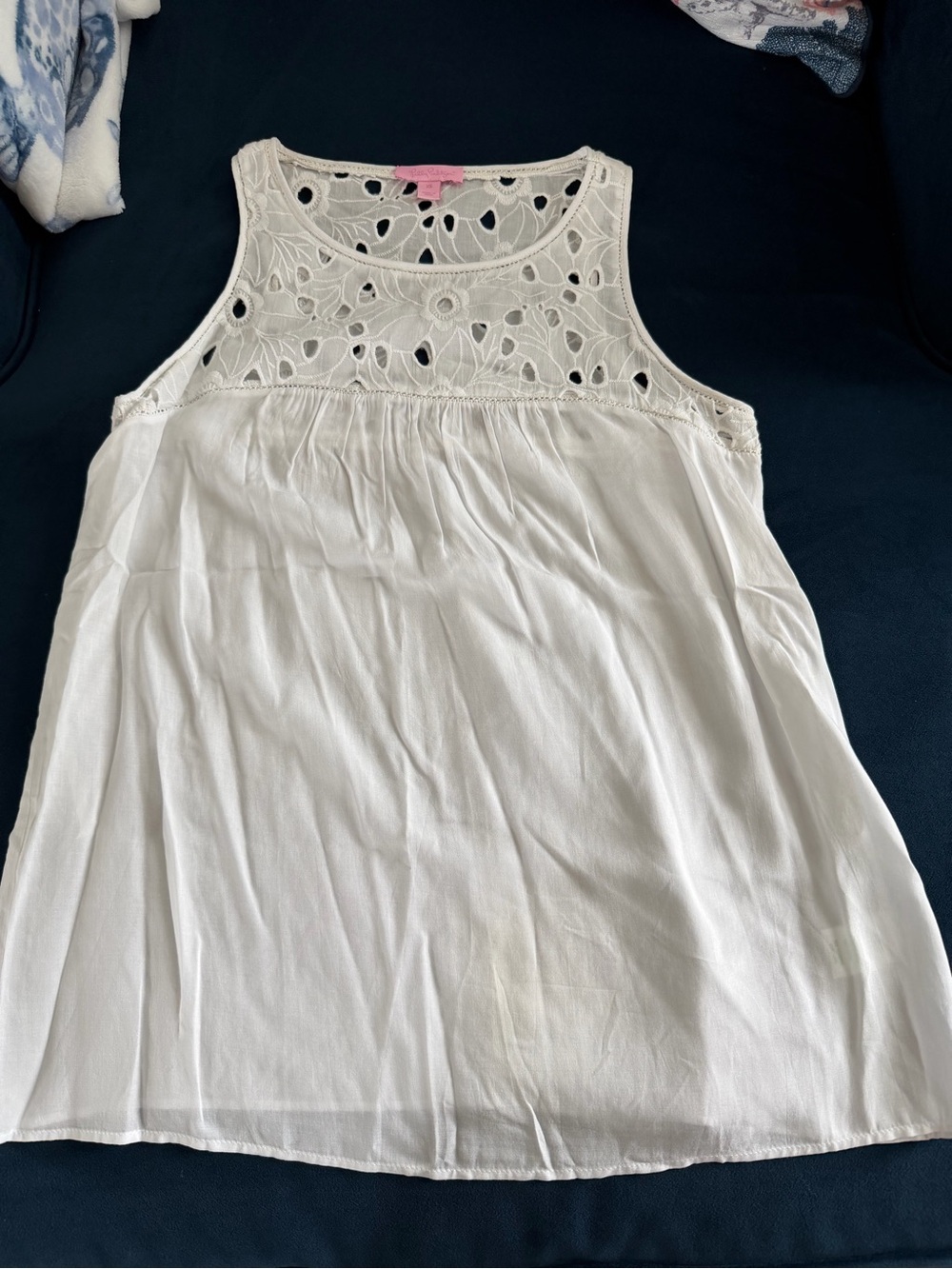 Lilly Pulitzer White Tank Top with Cutout Details size XS